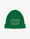 Logo Patch Knit Wool Beanie Green - KENZO - BALAAN 4