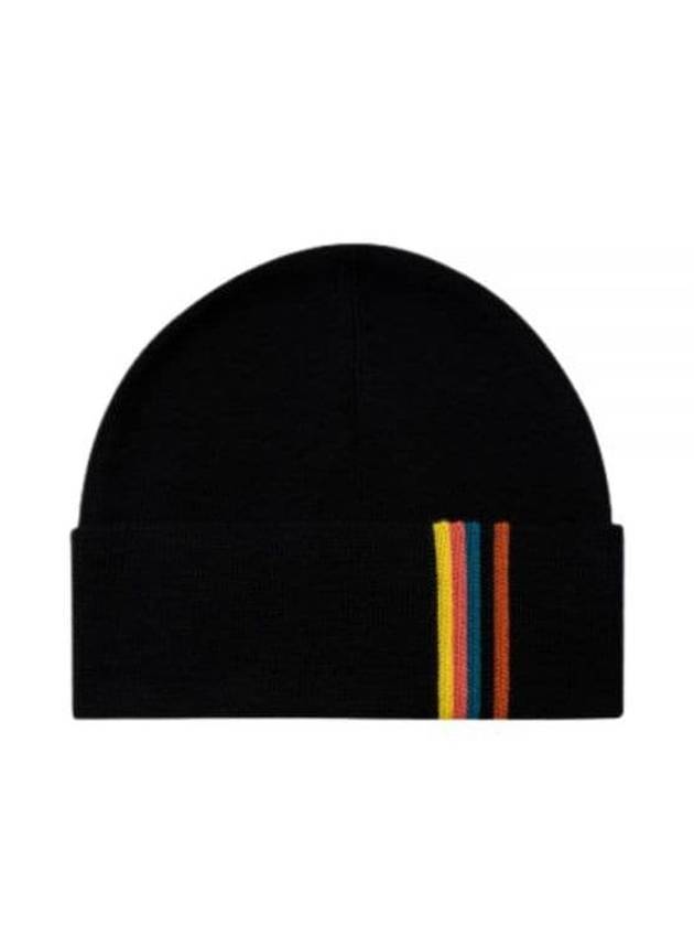 Artist Striped Wool Beanie Black - PAUL SMITH - BALAAN 2