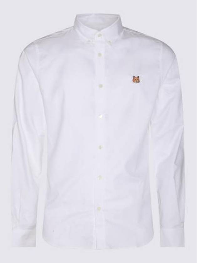 Fox Head Embroidery Long Sleeve Shirt White - MAISON KITSUNE - BALAAN 2