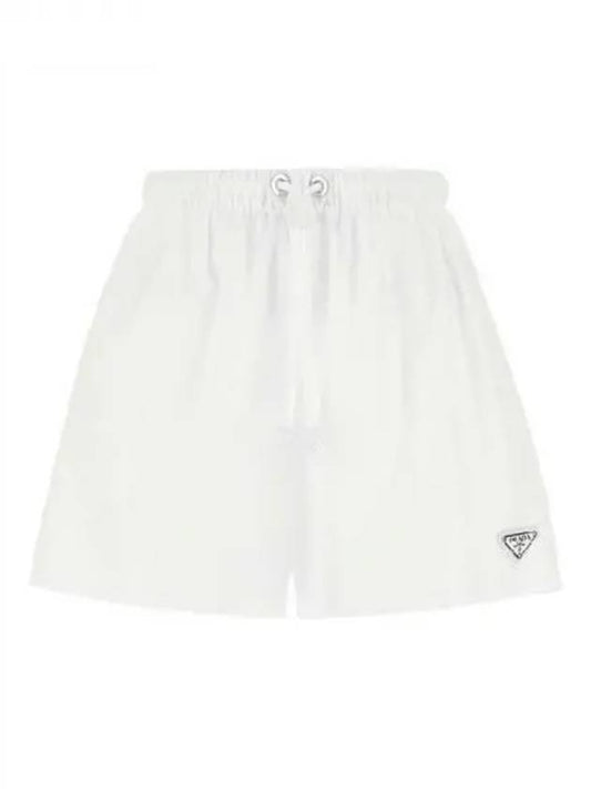 Triangle logo hem nylon shorts - PRADA - BALAAN 1