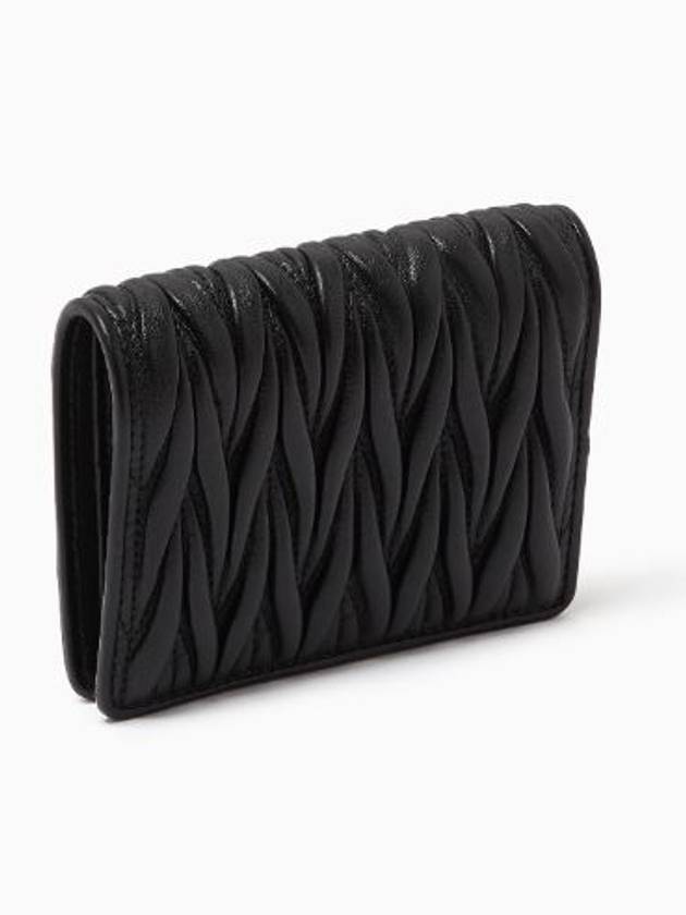 Matelasse Leather Half Wallet Black - MIU MIU - BALAAN 8