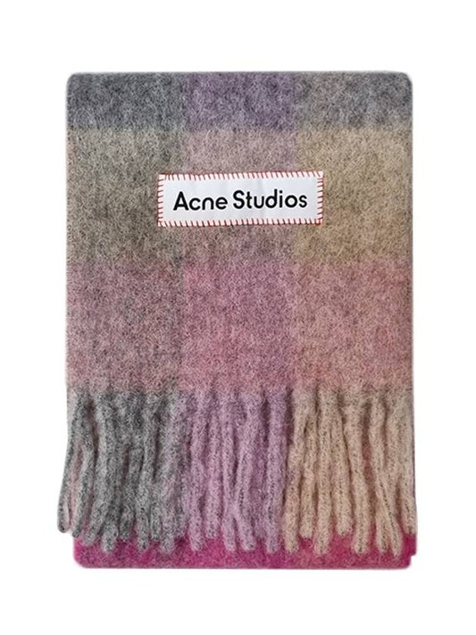 Check Mohair Muffler Fuchsia Lilac Pink - ACNE STUDIOS - BALAAN 2