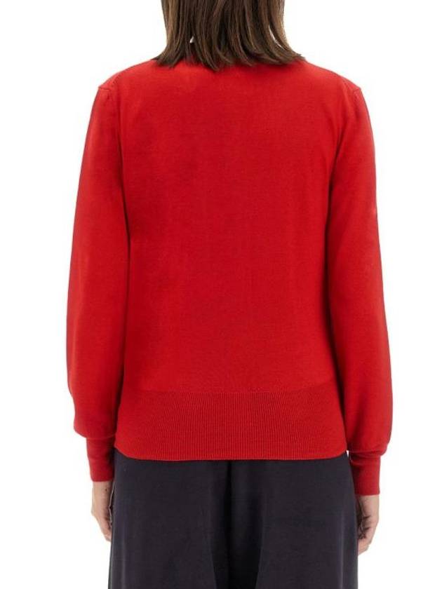 Bea Logo Wool Cardigan Red - VIVIENNE WESTWOOD - BALAAN 4