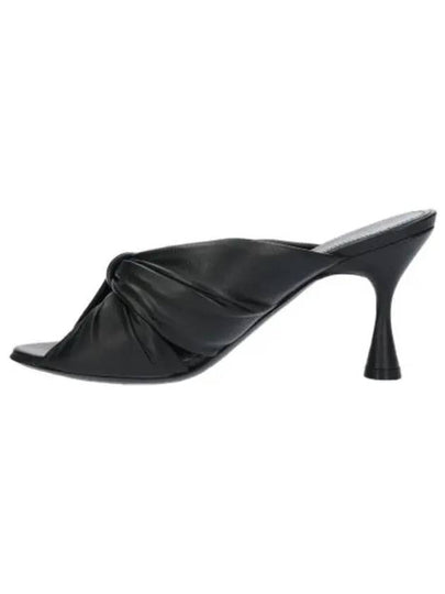 Drapy Leather Mule Heel Black - BALENCIAGA - BALAAN 2