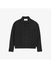 Heart logo embroidery cardigan black - AMI - BALAAN 1