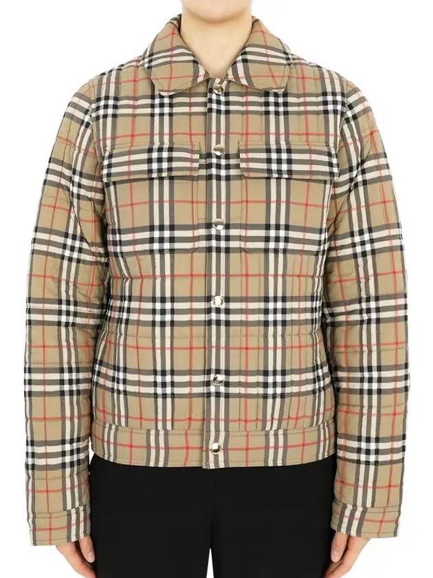 Kids Vintage Check Quilted Jacket Beige - BURBERRY - BALAAN 3