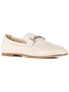 Women's Double T Crocodile Leather Moccasin Loafers White - TOD'S - BALAAN 4