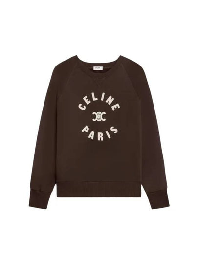 Triomphe Cotton Fleece Sweatshirt Kakao - CELINE - BALAAN 2