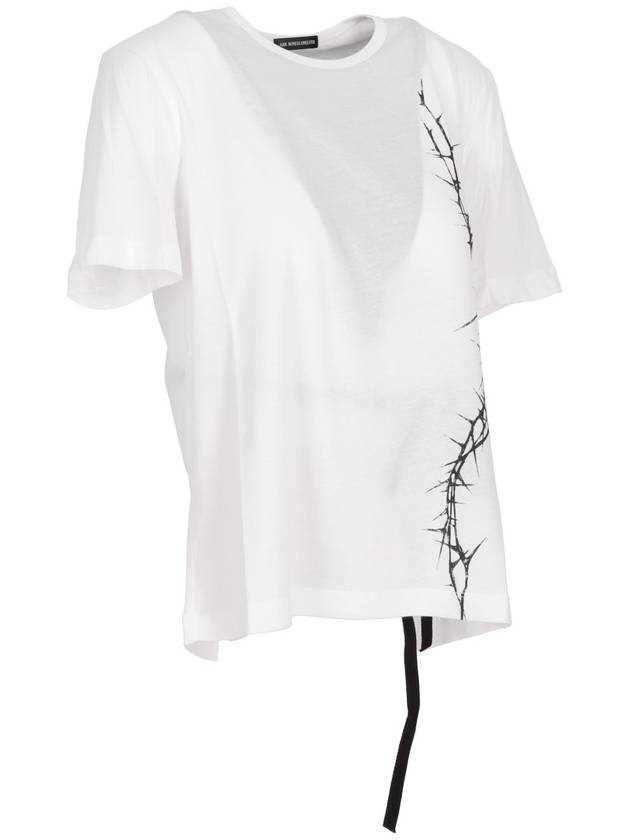 FANIE STANDARD FIT T-SHIRT "THORNS" PRINT BRUSHED - ANN DEMEULEMEESTER - BALAAN 3