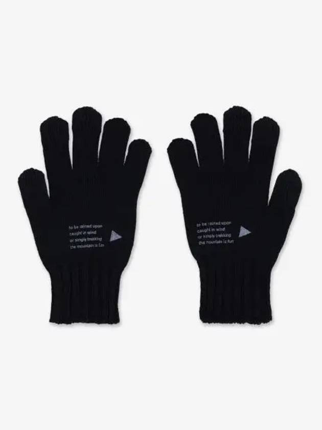 Wool knit logo gloves black 5744987354010 - AND WANDER - BALAAN 1