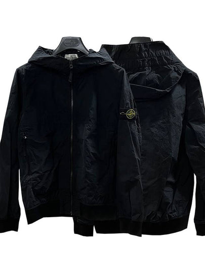 Kids Wappen Patch Wind Zip Up Hoodie Black - STONE ISLAND - BALAAN 2