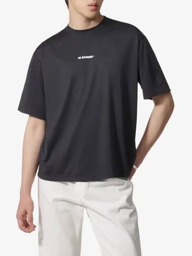 Logo Print Short Sleeve T-Shirt Black - JIL SANDER - BALAAN 2