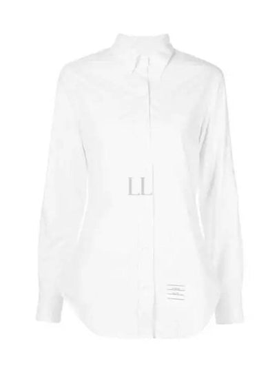 Diagonal Stripe Satin Weave Supima Oxford Shirt White - THOM BROWNE - BALAAN 2