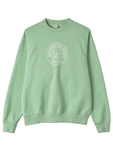 Monaco Logo Print Sweatshirt Sage - SPORTY & RICH - BALAAN 1