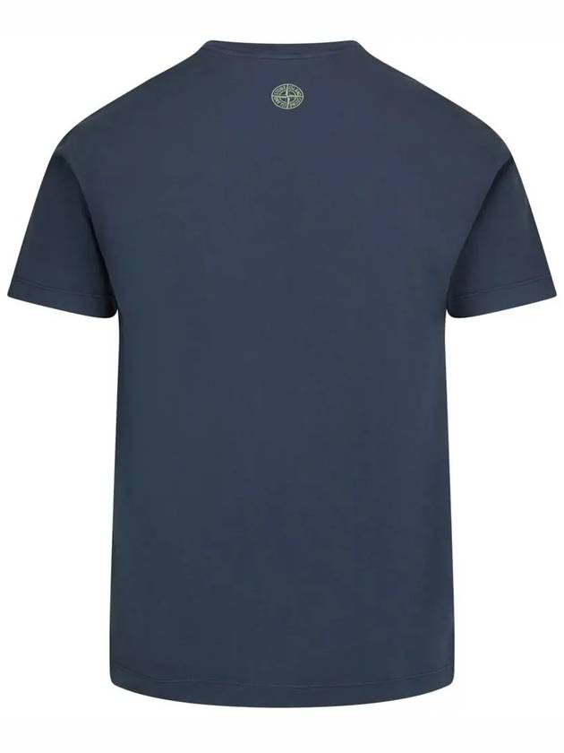 Tricromia One Print Garment Dyed Cotton Jersey Short Sleeve T-Shirt Navy - STONE ISLAND - BALAAN 4