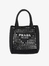 Small Crochet Tote Bag Black - PRADA - BALAAN 2