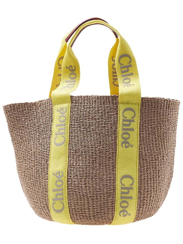 Woody Basket Large Tote Bag Yellow Beige - CHLOE - BALAAN 4