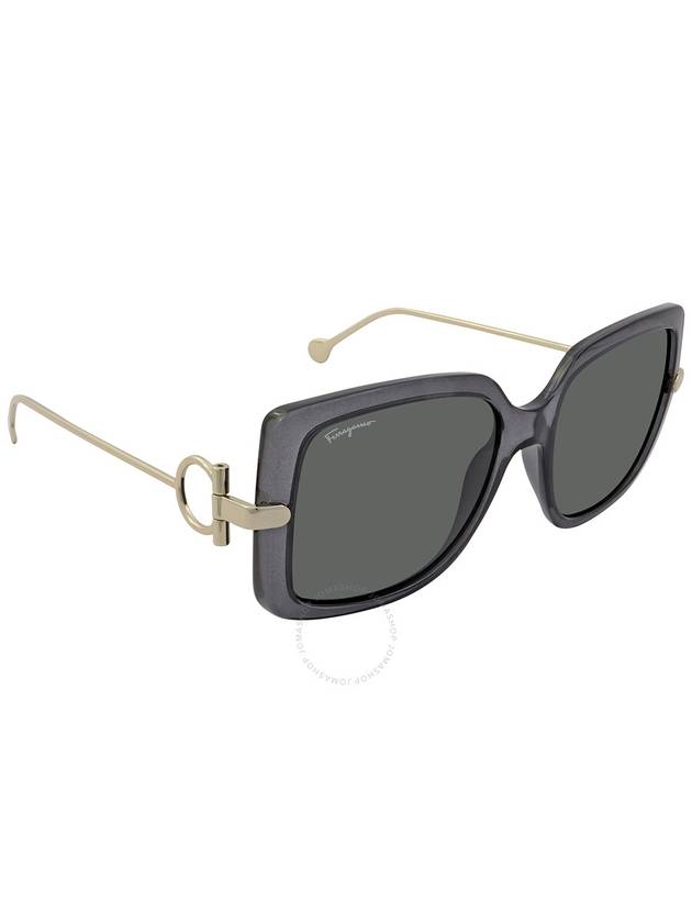 Square Acetate Sunglasses Grey - SALVATORE FERRAGAMO - BALAAN 3