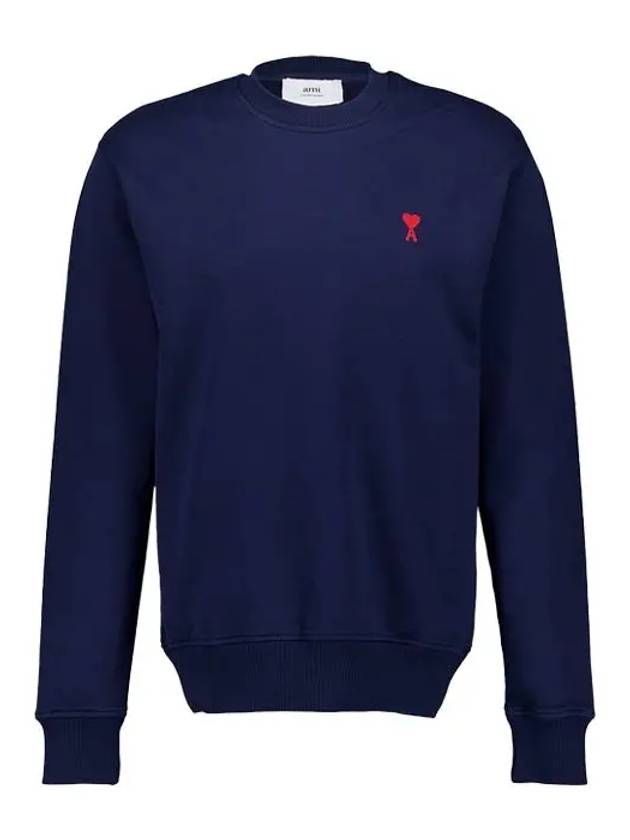 Small Heart Logo Sweatshirt Navy - AMI - BALAAN 2