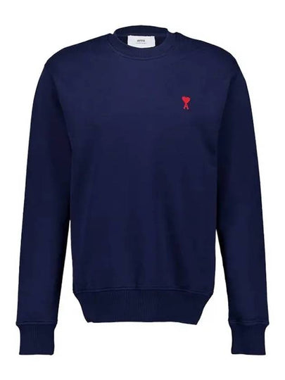 Small Heart Logo Sweatshirt Navy - AMI - BALAAN 2