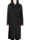 Women's Wrap Wool Cashmere Single Coat Black - THEORY - BALAAN.