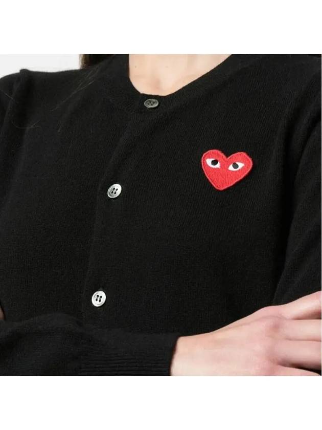 Red Heart Wappen Knit Cardigan Black - COMME DES GARCONS PLAY - BALAAN 5