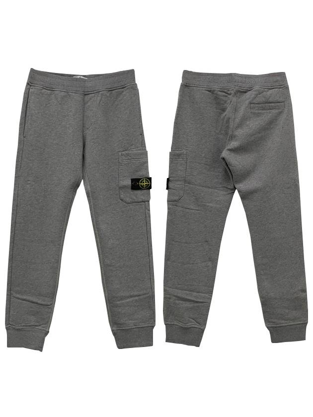 Kids Logo Patch Cotton Training Pants Grey - STONE ISLAND - BALAAN 2