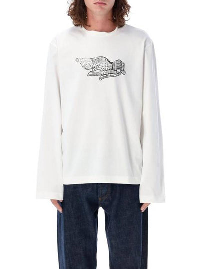 Wings Cotton Long Sleeve T-Shirt White - ACNE STUDIOS - BALAAN 2