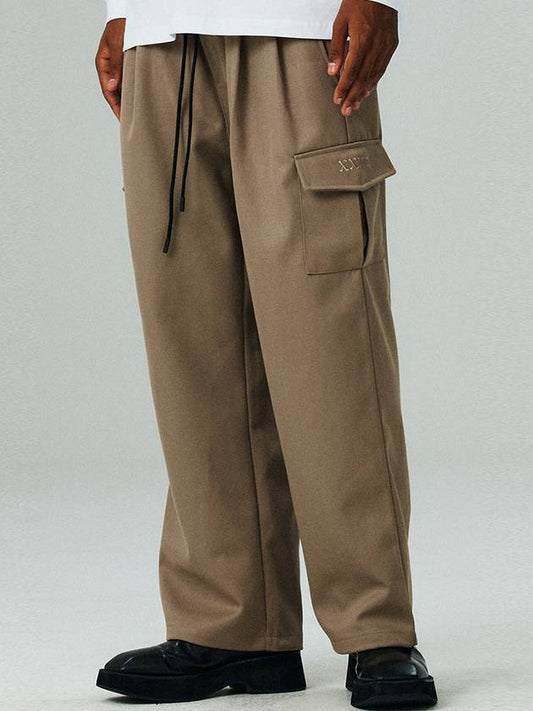 Unisex 2-chin wide cargo pants beige - LMN3011 - BALAAN 2