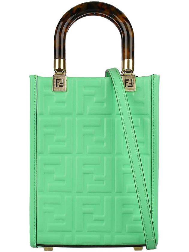 Sunshine FF Motif Small Leather Tote Bag Green - FENDI - BALAAN 2