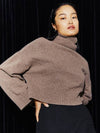 CROP WOOL TURTLENECK SWEATER BROWN - KIMDOH - BALAAN 4