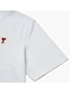 Small Heart Logo Boxy Fit Short Sleeve T-Shirt White - AMI - BALAAN 3