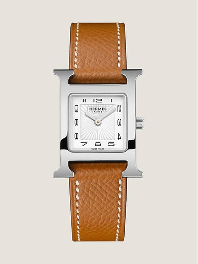 Heure H Leather Band Watch Brown - HERMES - BALAAN 2