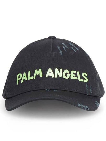 24SS Palm Angels Hat PWLB031S24FAB0011070 BLACK GREEN FLUO Black - PALM ANGELS - BALAAN 2