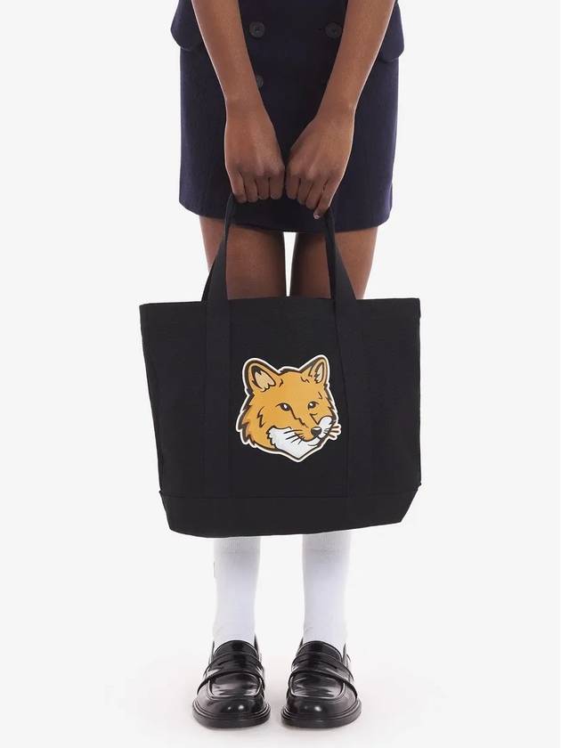 Fox Head Print Tote Bag Black - MAISON KITSUNE - BALAAN 5