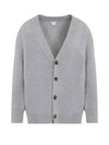 Intrecciato Leather Patch Cardigan Light Grey Melange - BOTTEGA VENETA - BALAAN 2