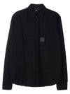 Men's Lens Waffen Gabadin Long Sleeve Shirt Black - CP COMPANY - BALAAN 10