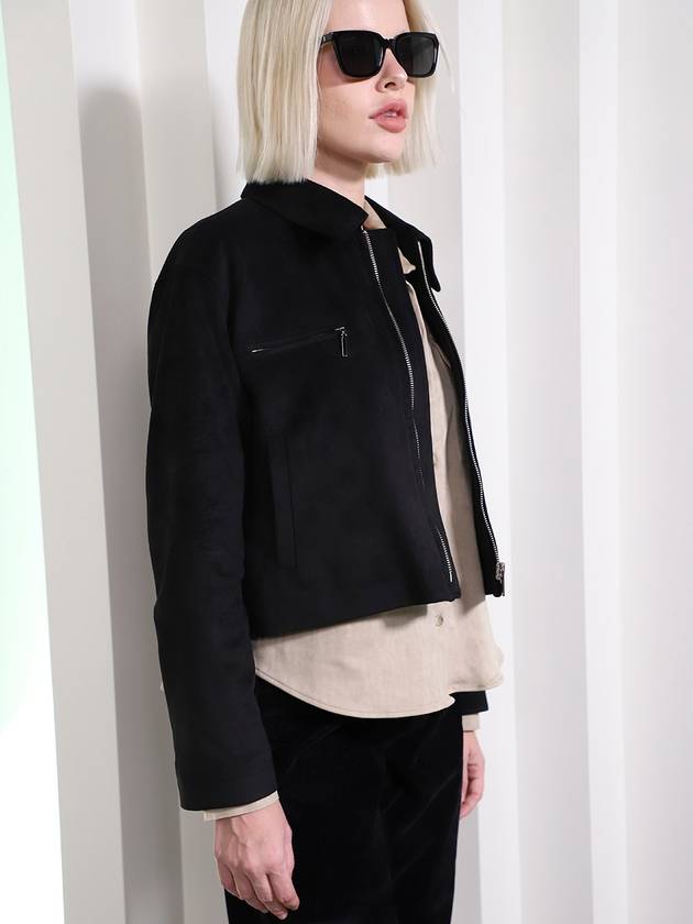 Women s Suede Leather Black SUE JACKET - TINA BLOSSOM - BALAAN 2