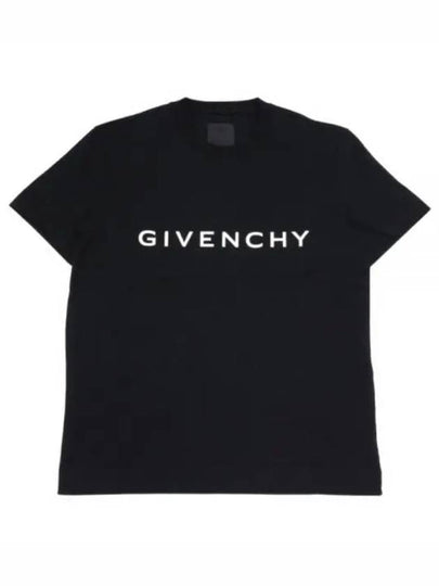 Archetype Logo Print Slim Fit Cotton Short Sleeve T-Shirt Black - GIVENCHY - BALAAN 2