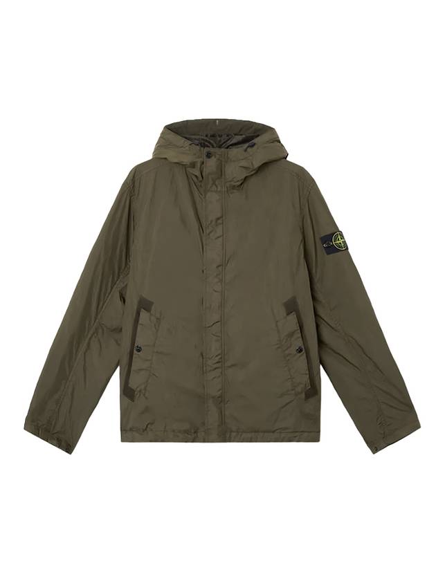 4100092 Crinkle Reps R-Ny Wind Resistant Anti-Drop Hooded Jacket Green - STONE ISLAND - BALAAN 2