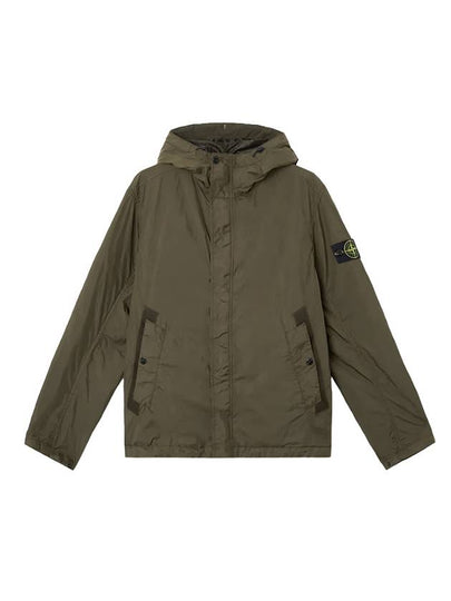 4100092 Crinkle Reps R-Ny Wind Resistant Anti-Drop Hooded Jacket Green - STONE ISLAND - BALAAN 2