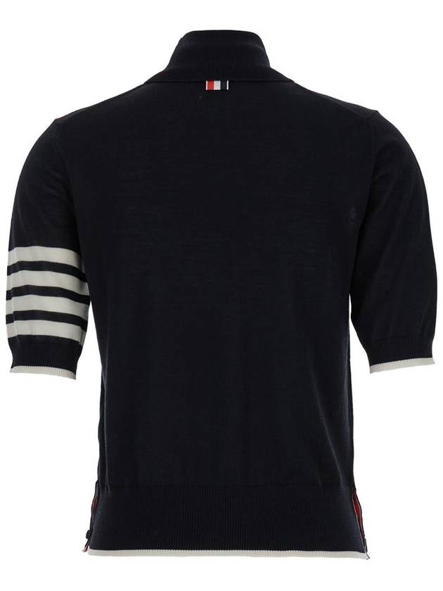 4 Bar Relaxed Fit Fine Merino Wool Turtleneck Black - THOM BROWNE - BALAAN 3