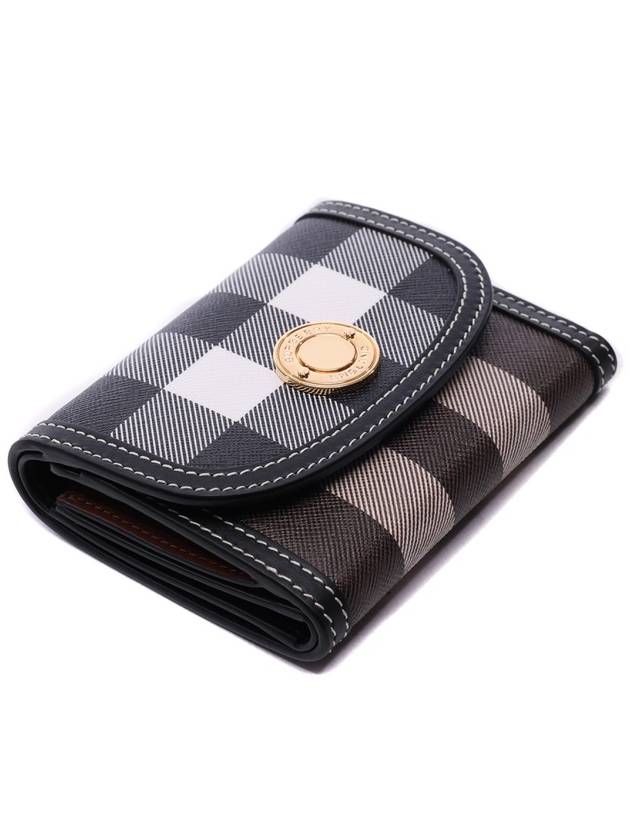 Check Print Leather Half Wallet Brown - BURBERRY - BALAAN 6