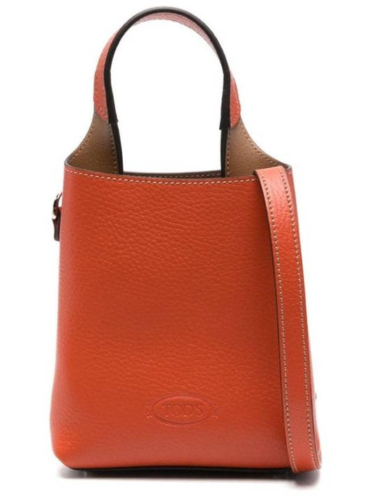 Mini Leather Tote Bag XBWAPAT9000QRI - TOD'S - BALAAN 1