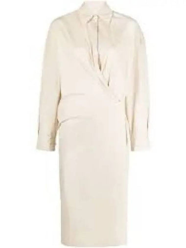 Straight collar twisted dress cream 1239280 - LEMAIRE - BALAAN 1