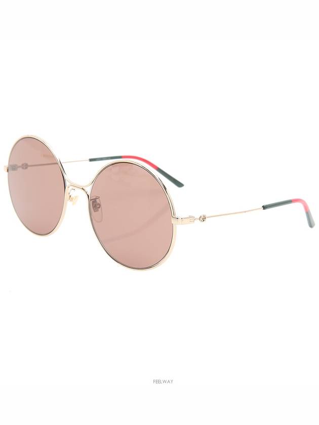 Gold Three Stripes Round Metal Women s Sunglasses GG0395SK - GUCCI - BALAAN 2