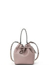 Rockstud Logo Leather Bucket Bag Beige - VALENTINO - BALAAN 2