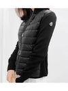 High Neck Padded Wool Cardigan Black - MONCLER - BALAAN 3