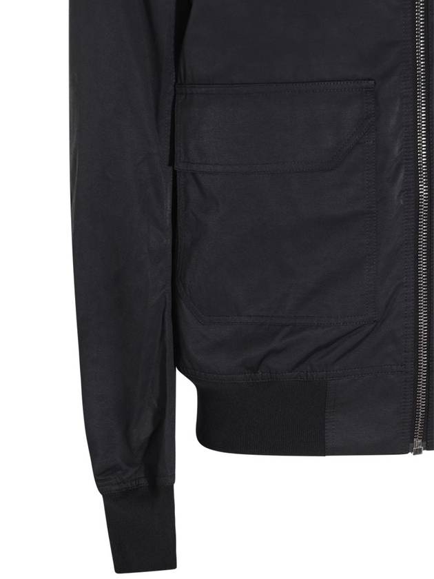 Men's Flap Pocket Cotton Bomber Jacket Black - RICK OWENS - BALAAN 5