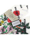 Logo Flower Print Twilly Muffler - GUCCI - BALAAN 5